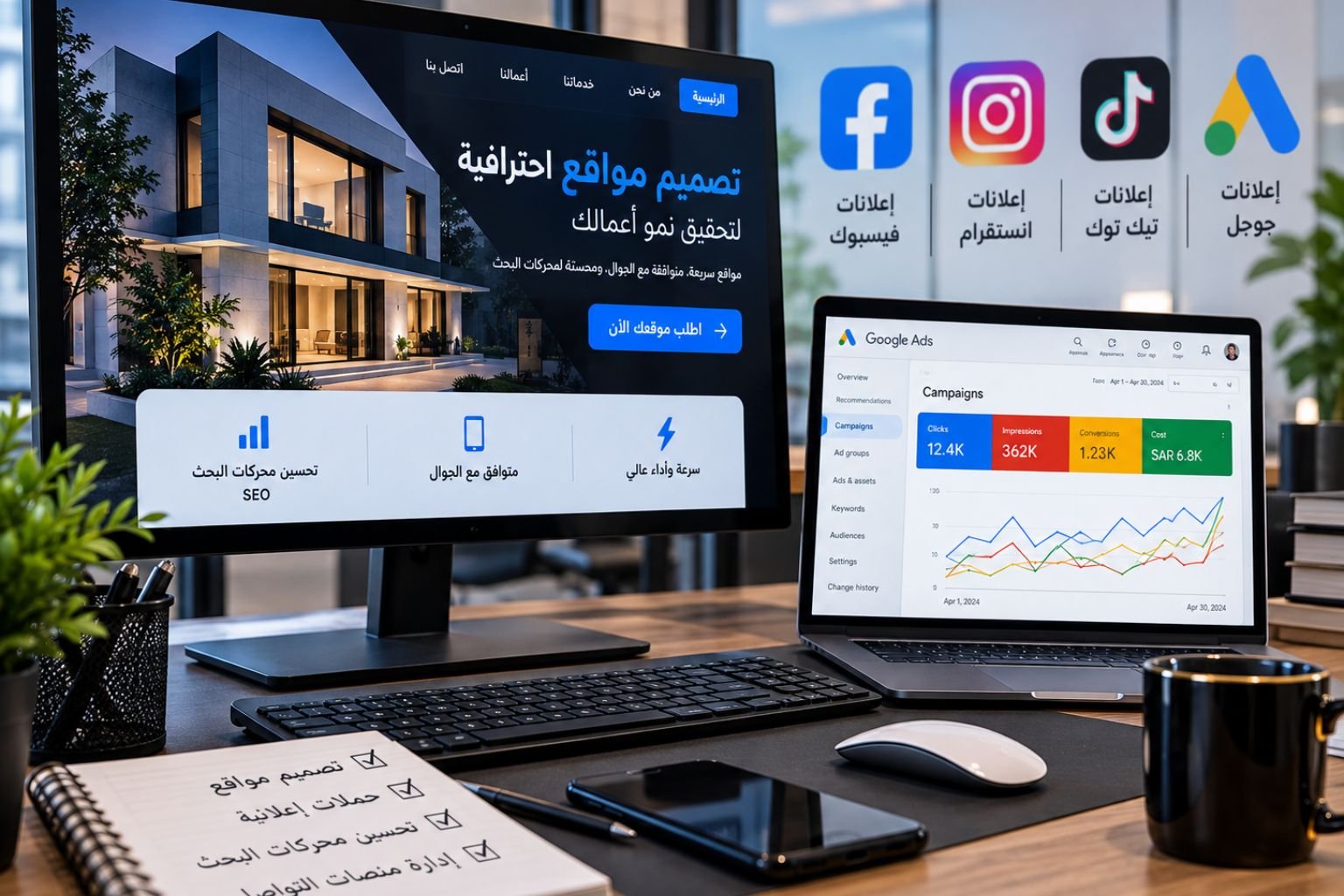 تصميم المواقع والحملات الإعلانية
